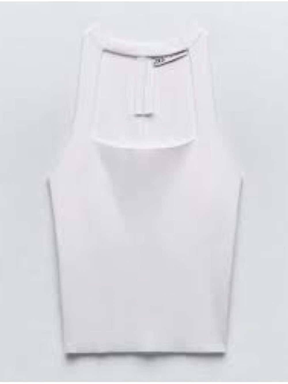 White Halter Cutout Ribbed Tank Top - Picture 3 of 3